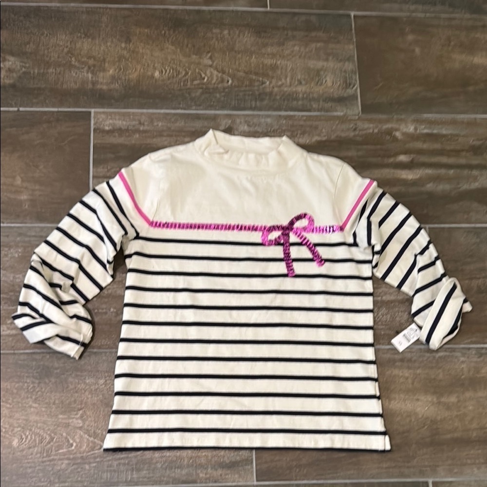 Talbots Black and Pink Long Sleeve Top